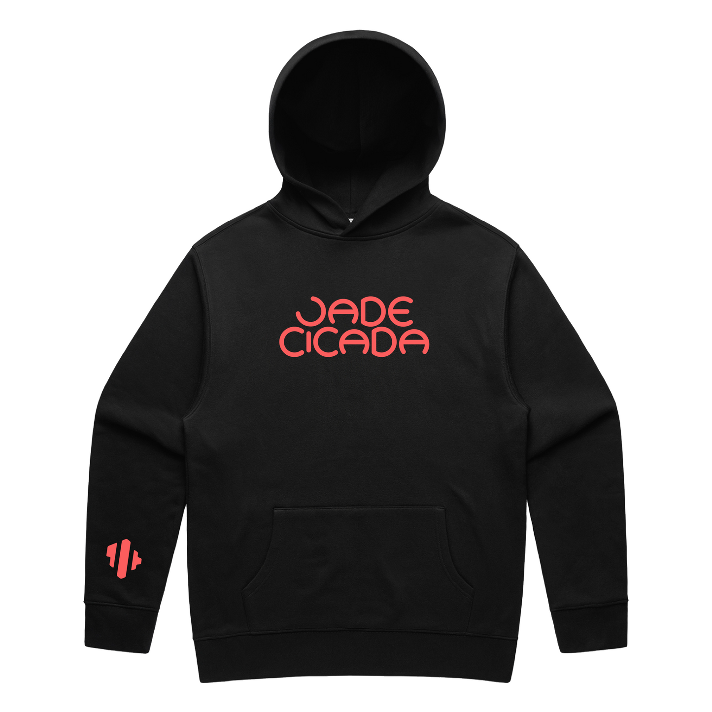 Jade Cicada Embroidered Logo Planets Hoodie in Black