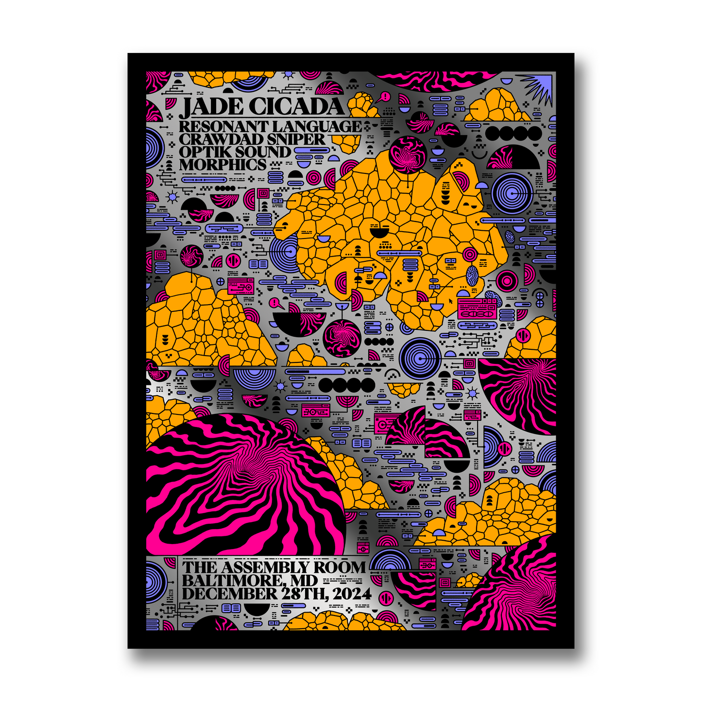 Baltmore MD Autographed 18" x 24" Metallic Foil Show Poster By Cumulus Frisbee