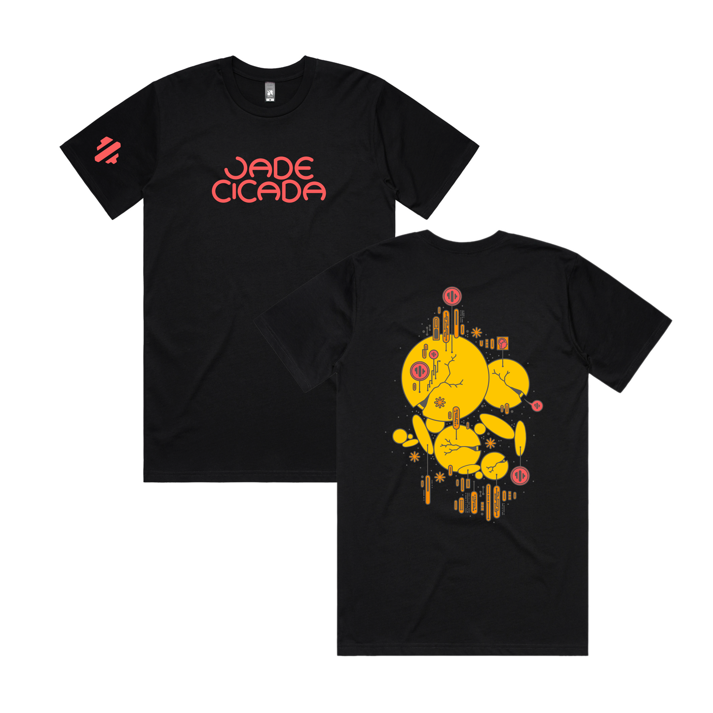 Jade Cicada Logo Planets T-Shirt in Black